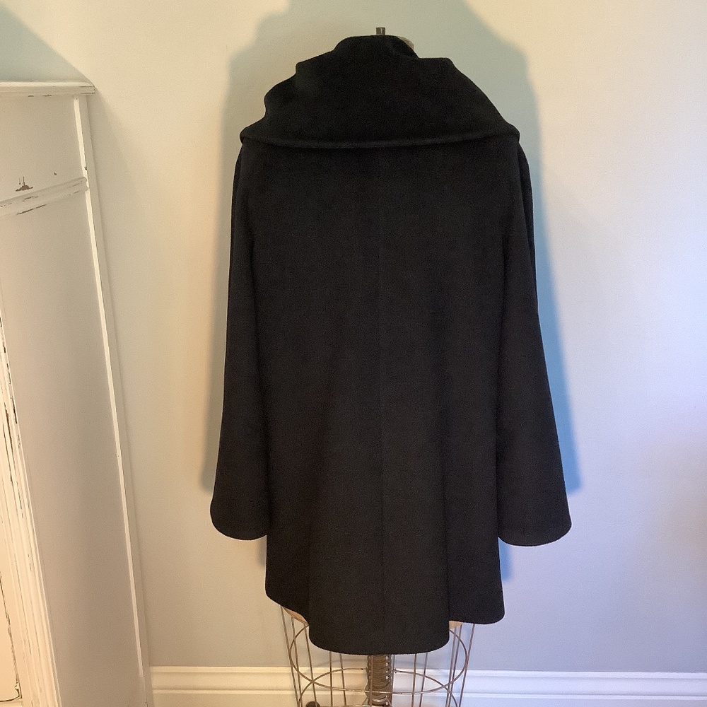Cinzia Rocca Black 100% Virgin Wool Coat -8 - Picture 9 of 16